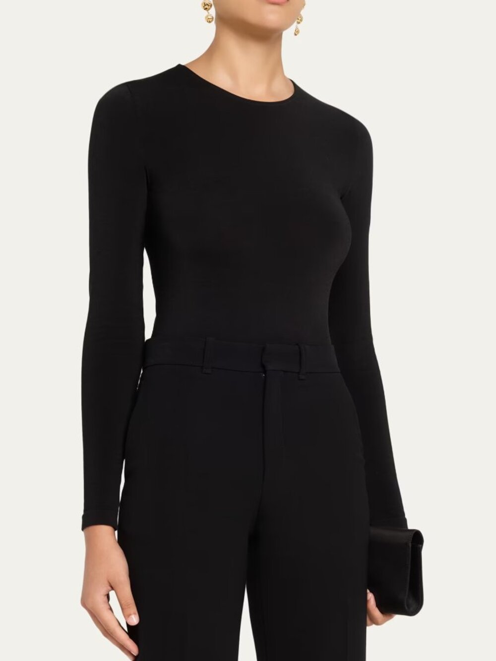 NWT Wolford Black Berlin Long Sleeve Bodysuit M